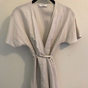 Aritzia Linen Wrap dress